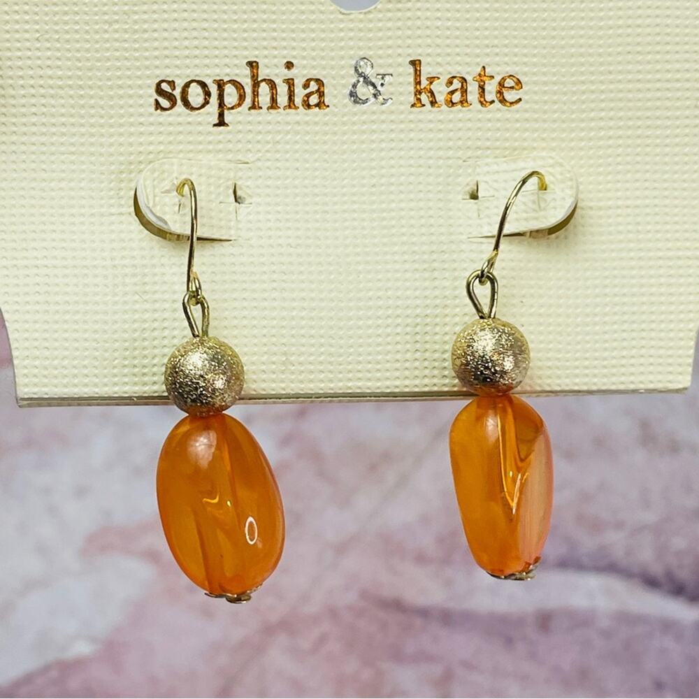 Sophia & Kate Orange Gold Earrings NWT